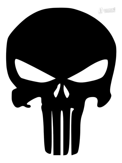 Printable Punisher Skull Stencil